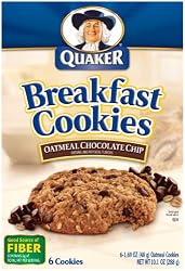 Quaker Breakfast Cookies Oatmeal Chocolate Chip, 6-Count Boxes (Pack of 6)