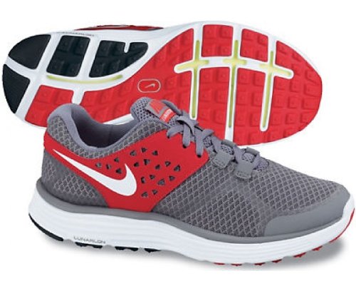 NIKE Boy's Lunaswift 3 Laufschuh, Grau/WeiÃ?/Rot, 36.5