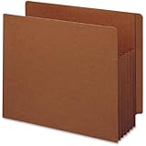 Smead End Tab TUFF&reg; File Pocket, Reinforced Straight-Cut Tab, 5-1/4" Expansion, Tyvek&reg; Gusset, Extra Wide Letter Size, Redrope, 10 per Box (73790)