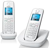 Gigaset A510 Duo Schnurlostelefon mit einem zus&auml;tzlichen Mobilteil (4,57 cm (1,8 Zoll) Grafikdisplay, Freisprechfunktion) wei&szlig;