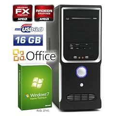 Leiser PC - CSL Sprint H5964 (Hexa) - Gaming SixCore! PC-System mit AMD FX-Series FX-6100 6x 3300 MHz, 2000GB SATA, 16384MB DDR3, ASUS Mainboard, Radeon HD 6570 2048MB, DVD-RW, CardReader, 7.1 Sound, GigLAN, USB 3.0, Windows 7 Home Premium, Office 2010