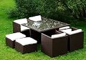 Edles Gartenmöbel Set aus Poly Rattan Sitzgruppe, 22-teilig