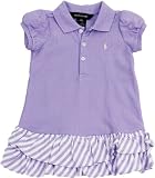 Ralph Lauren Infant Girls Striped Skirt Dress (12M, Powder Purple)