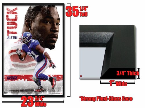 Framed Justin Tuck New York Giants Poster 91 Nfl Fr4827