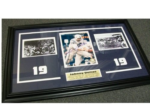 Johnny Unitas Autographed Baltimore Colts Photo Custom Framed - Framed NFL Photos, Plaques and Collages