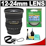Tokina 12-24mm f/4 AT-X Pro DX Zoom Digital Lens + Hoya UV Filter + Cleaning Kit for Nikon D50, D70, D80, D90, D200, D300 Digital SLR Cameras