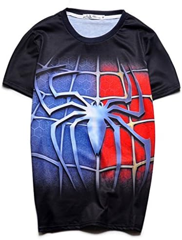 Pretty321 Women Men Hippie Spider Print Harajuku Tee Shirt for Adult Boy Girls (US(Women 8-10/M| Men S) Ignore Our Tag, Amazon)