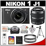 Nikon 1 J1 10.1 MP Digital Camera Body with 10-30mm & 30-110mm VR Lens (Bla ....