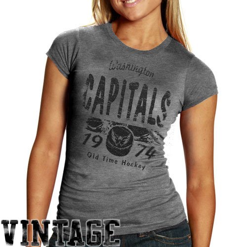 Old Time Hockey Washington Capitals Ladies Melino Tri-Blend T-Shirt - Ash (Small)