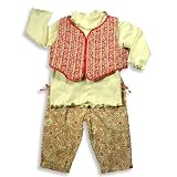 SnoPea - Newborn And Infant Girls Long Sleeve 3 Piece Knit Pant Set, Cream, Red, Multi