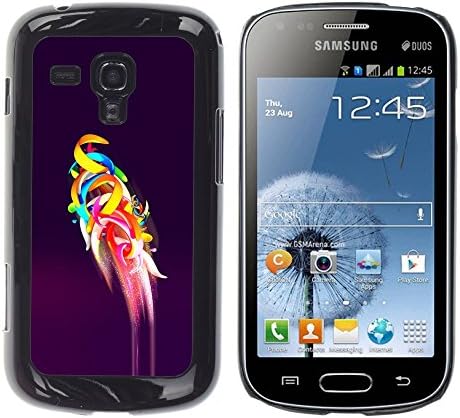 TopCaseStore / Snap On Hard Back Shell Rubber Case Protection Skin Cover - Parrot Flight Purple Abstract Art - Samsung Galaxy S Duos S7562