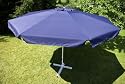 4m Sonnenschirm blau mit Kurbel, Alu Gestell
