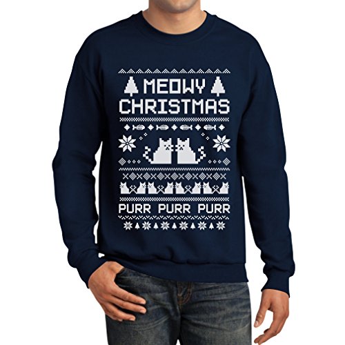 TeeStars - Meowy Christmas Ugly Sweater - Cute Xmas Party Sweatshirt
