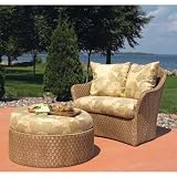 Lloyd Flanders Rio Lloyd Loom Wicker Outdoor Patio Lounge Set - Bamboo Finish - 2 Piece Set
