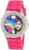 Justin Bieber Kids JB1270 Fuchsia Strap with Clear Rhinestones Bezel Watch