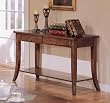 Dark Mahogany Finish Sofa Table with Storage Drawer and Slate Inlays