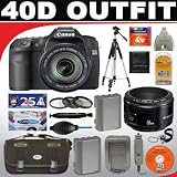 Canon EOS 40D 10.1MP Digital SLR Camera (Body Only) + Canon EF 50mm f/1.8 II Camera Lens + Deluxe 4GB High Speed Accessory Kit
