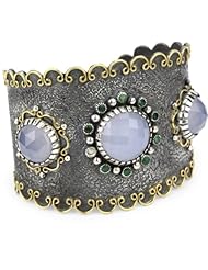 Stella Flame "Byzantia" Triple Chalcedony Cuff Bracelet