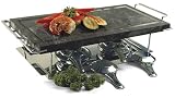 World Cuisine 14-Inch Dual Burner Stone Grill, Chrome