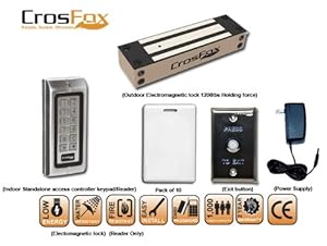 CrosFox 1 door Access control Indoor reader / Keypad kit with 1200 lbs electromagnetic outdoor lock