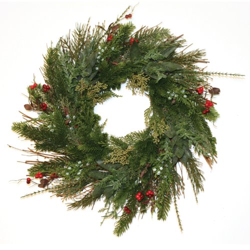 Good Tidings 2330 Wreath Mixed Cedar and Pine with Juniper Berry, 20-Inch