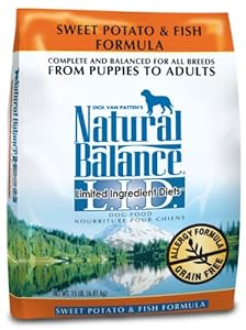 Natural Balance Dry Dog Food, Grain Free Limited Ingredient Diet Fish and Sweet Potato Recipe, 28 Pound Bag