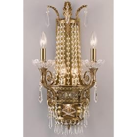 Paris Flea Crystal Wall Sconce, 24.5"Hx12.5"W, AGED BRONZE
