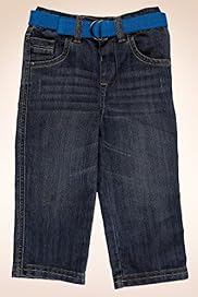 Cotton Rich Straight Leg Adjustable Waist Jeans with Belt
