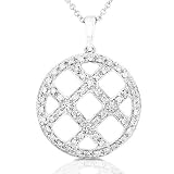 1/3ctw Diamond Criss Cross Designer Style Pendant (HI/I1) set in 14k White Gold