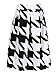 Choies Women's Color Block Houndstooth Print High Waist Pleated Skater Midi Skirt