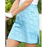 Misses Coral Bay Golf Print Microfiber Stretch Skort