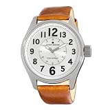 Lucky Brand Men's 171079SVHY Silver-Tone Military Track Honey Leather Strap Watch
