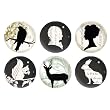 Fringe Studio Set of 6 Decorative Glass Round Magnets, Profile