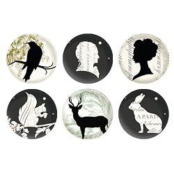 Fringe Studio Set of 6 Decorative Glass Round Magnets, Profile