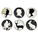 Fringe Studio Set of 6 Decorative Glass Round Magnets, Profile