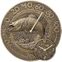 French Bronze Bass Thermometer and Clock Combo