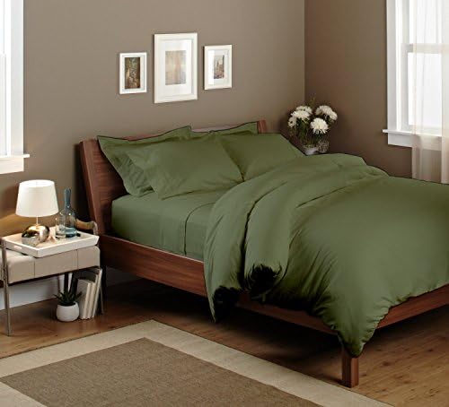 100% Egyptian cotton Duvet Cover 500 Thread Count Solid Created King, Olive By Fantasy Nap