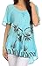 Sakkas Albina Island Relaxed Fit Embroidery Cap Sleeves Blouse/Top