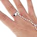 Rhinestone Alloy Belly Dancing Outfit Slave Bracelet with Adjustable Ring--Silver Tone