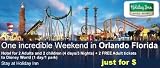 Orlando Holiday Inn Resorts Vacation Package plus 2 Theme Park tickets for 4 days & 3 nights for up to 4 people