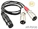 CablesOnline, 6ft. XLR 5-Pin Female to 2x XLR 3-Pin Male Stereo or Dual-Elements Microphone Cable, XR-P5F06