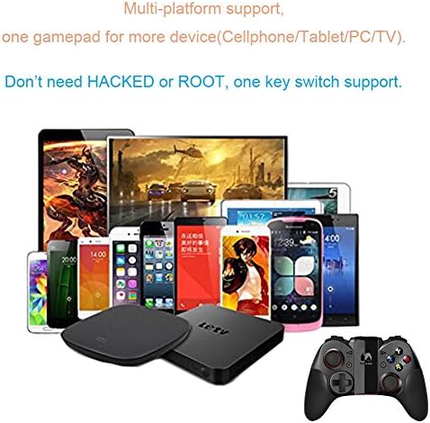 Newgame N1 Pro Wireless Bluetooth 4.0 Dual Shake Motor Game Controller Gamepad Joystick for iPhone iPad iPod Samsung LG Google HTC Sony Microsoft Nokia Windows phone Tablet TV PC(Black)
