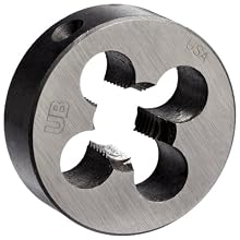 Union Butterfield 2010(NPT) Carbon Steel Round Threading Die, Uncoated (Bright) Finish, 1/4"-18 Thread Size