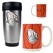 New Jersey Nets NBA Stainless Steel Travel Tumbler & Game ball Ceramic Mug Set - Primary Logo