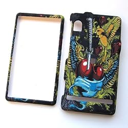 Motorola Droid A855 Verizon Snap On Protector Rubberized Hard Case Image Cover "Love Is Victory" Design