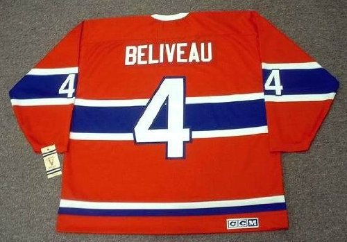JEAN BELIVEAU Montreal Canadiens 1968 CCM Vintage Throwback NHL Hockey Jersey, LARGE