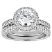Jewelry : 1.7 Ct Diamond Engagement Ring Bridal Set Round Pave 14k White Gold