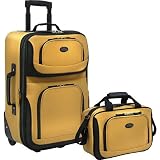 Travelers Choice Rio 2-Piece Lightweight Carry-On Luggage Set (Mustard)