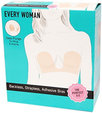 Backless Push Up Bra, Deep Plunge Design for Lifting &amp; Shaping Strapless with Underwire (B, Nude)