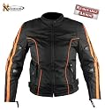 Ladies Black and Orange Vented Tri-Tex&trade; Fabric Jacket by Xelement - Size : Small